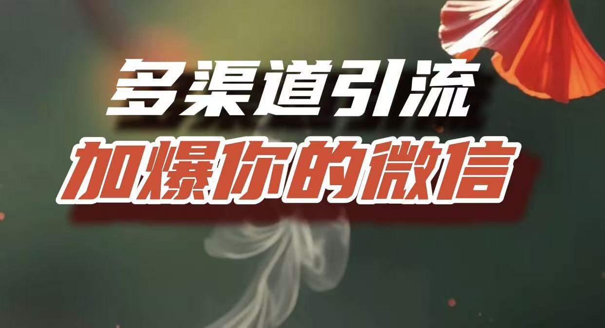 多渠道引流,加爆你的微信,把流量导入到私域,这是每一个想要在互联网赚钱的人必须掌握的底层能力-文三轻创资料网