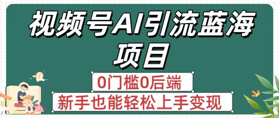疯传！视频号AI引流蓝海项目，0门槛0后端，新手也能轻松上手变现-文三轻创资料网