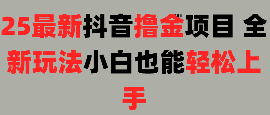 25最新抖音直播撸金项目，小白也能轻松上手！-文三轻创资料网