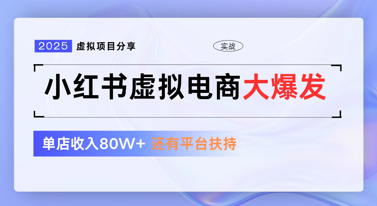 小红书虚拟电商项目,新手单店月入1W,0门槛1拖3玩法-文三轻创资料网