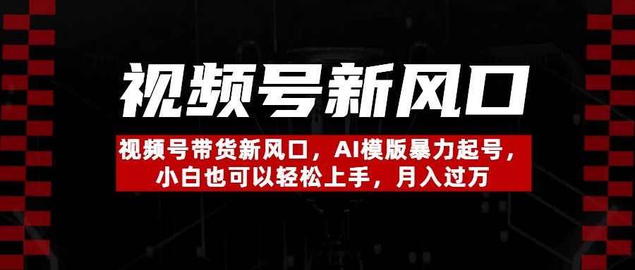 视频号带货新风口，AI模版暴力起号，小白也可以轻松上手，月入过万-文三轻创资料网