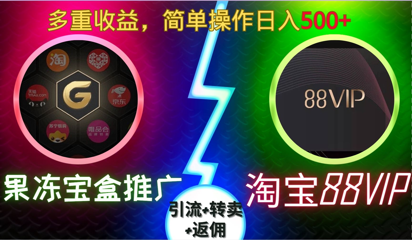 果冻宝盒推广88VIP，引流+转卖+返佣，多重收益，简单操作日入500+-文三轻创资料网