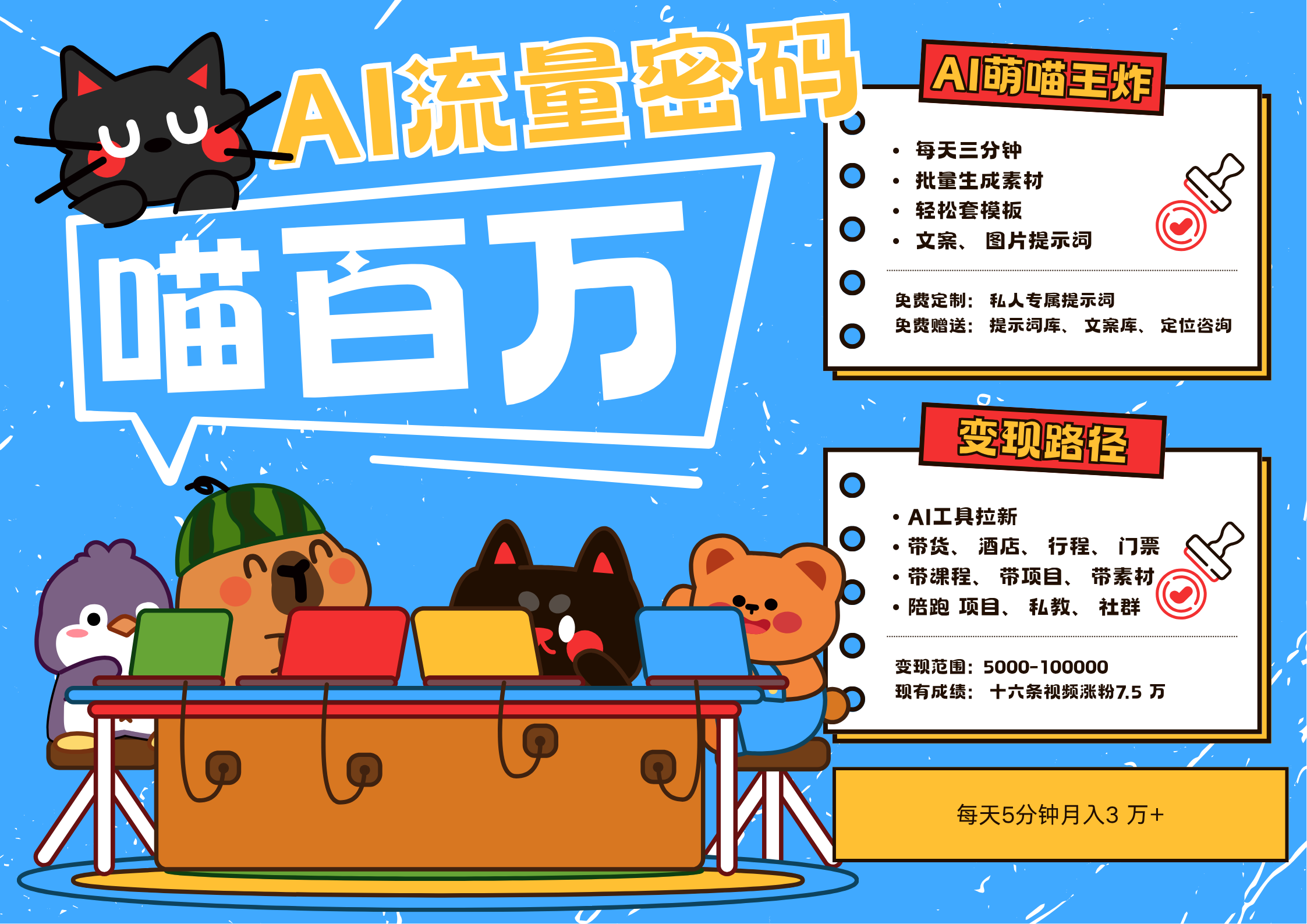 AI+宠物+旅行2025最火流量密码 轻松用AI宠物做文旅账号 可带货，带酒店，可以带行程，旅行社 小白三分钟学会 N种变现渠道 月入五位数  管道收益-文三轻创资料网