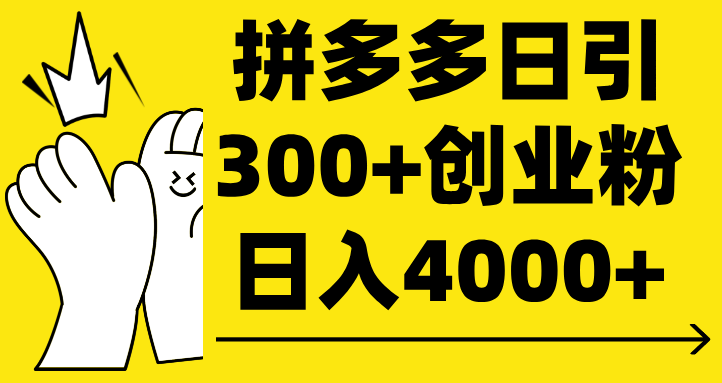 拼多多日引300+创业粉 日入4000+-文三轻创资料网