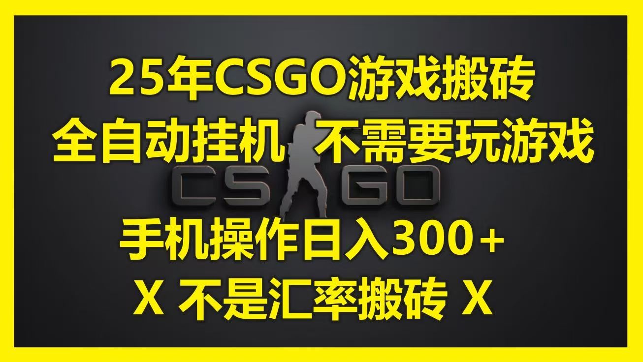 25年CSGO游戏搬砖，全自动挂机，不需要玩游戏，手机操作日入300+。(不是汇率搬砖)-文三轻创资料网