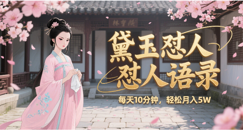 林黛玉怼人语录 怼人鸡汤  AI产出图片视频文案 每天十分钟 附提示词文案库  带书 带素材 带提示词 带虚拟资料 带徒弟 创作者分成 月入5W+-文三轻创资料网