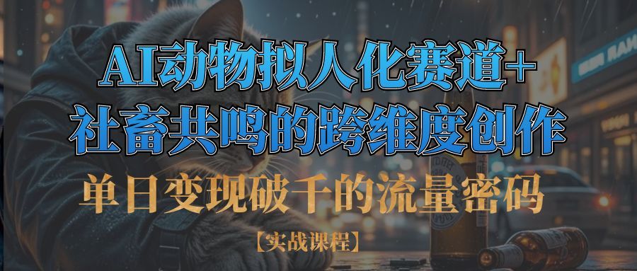 单日变现破千的流量密码,AI动物拟人化赛道+社畜共鸣的跨维度创作-文三轻创资料网