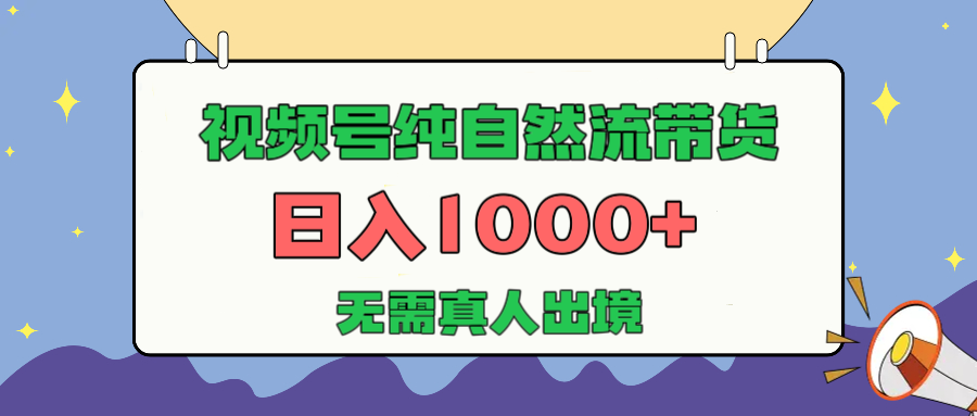 视频号纯自然流带货，日入1000+，无需真人出境，新手小白也可操作-文三轻创资料网