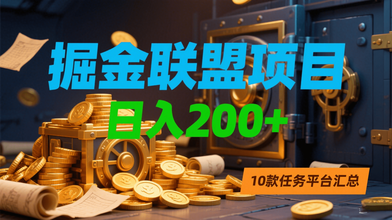 掘金联盟项目，日入200+，10款任务平台汇总-文三轻创资料网
