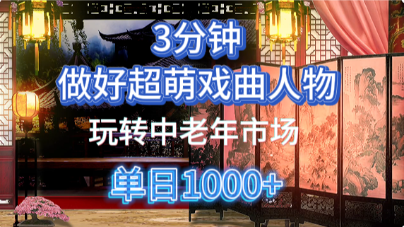 用Ai制作Q版戏剧人物手把手教你吃透中老年经济，5分钟一个成品，多渠道变现-文三轻创资料网