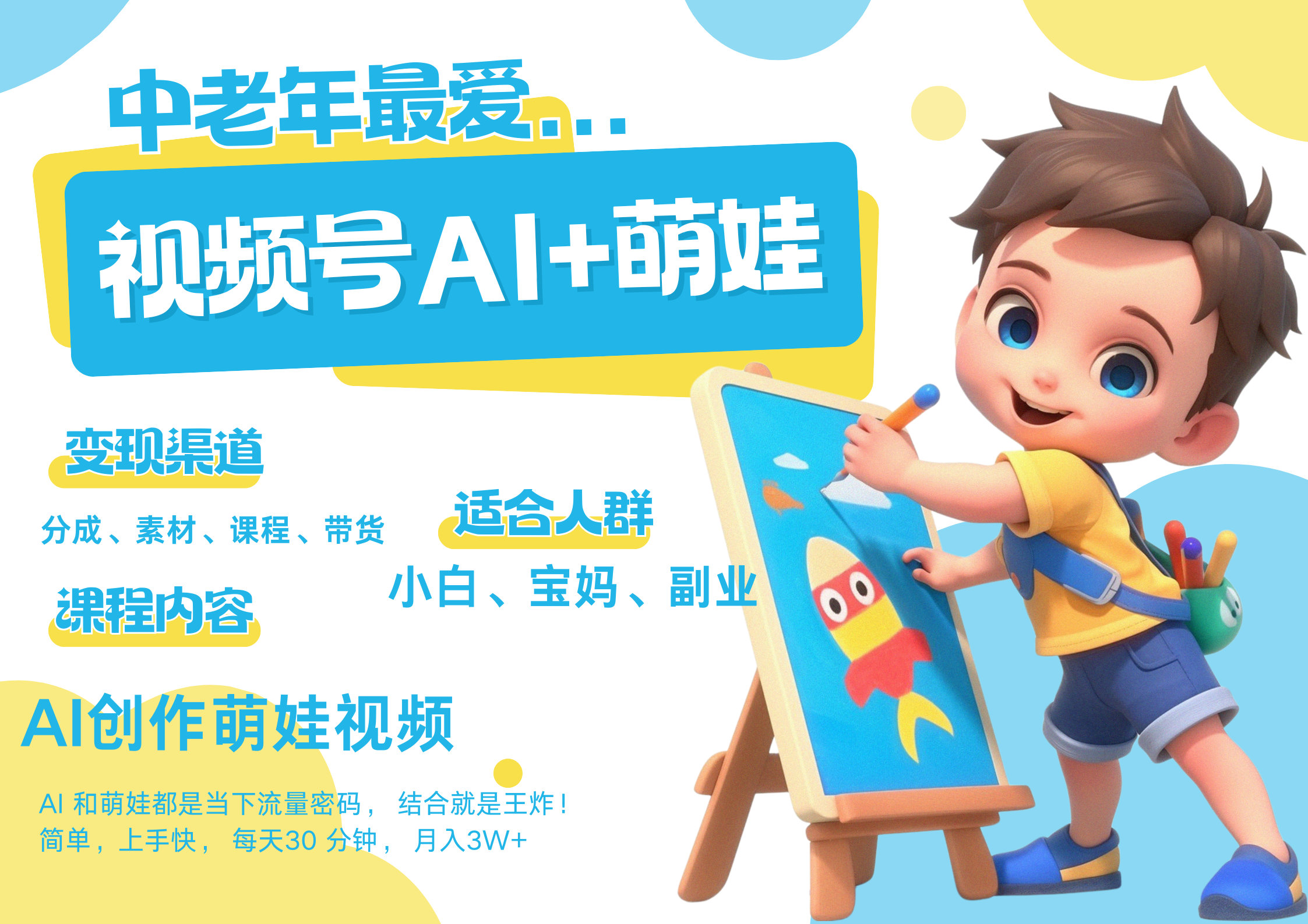 萌娃,又一爆款密码,小白3步上手,爆款率80%,每天十分钟,轻松AI变现萌娃搞钱,带货、素材、分成都非常猛,泼天流量,发布就爆!月入5W,抓紧学!-文三轻创资料网