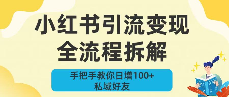 新手必看！小红书引流变现全流程拆解，手把手教你日增100+私域好友-文三轻创资料网