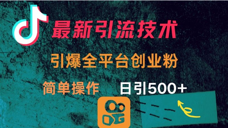 最新引流方法,引爆全平台创业粉操作简单,日引300+-文三轻创资料网