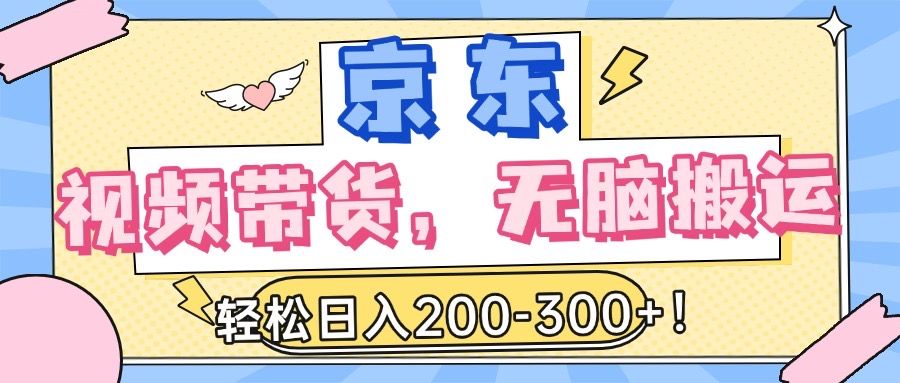 最新京东视频带货，无脑搬运，每天5分钟 ， 轻松日入200-300＋-文三轻创资料网