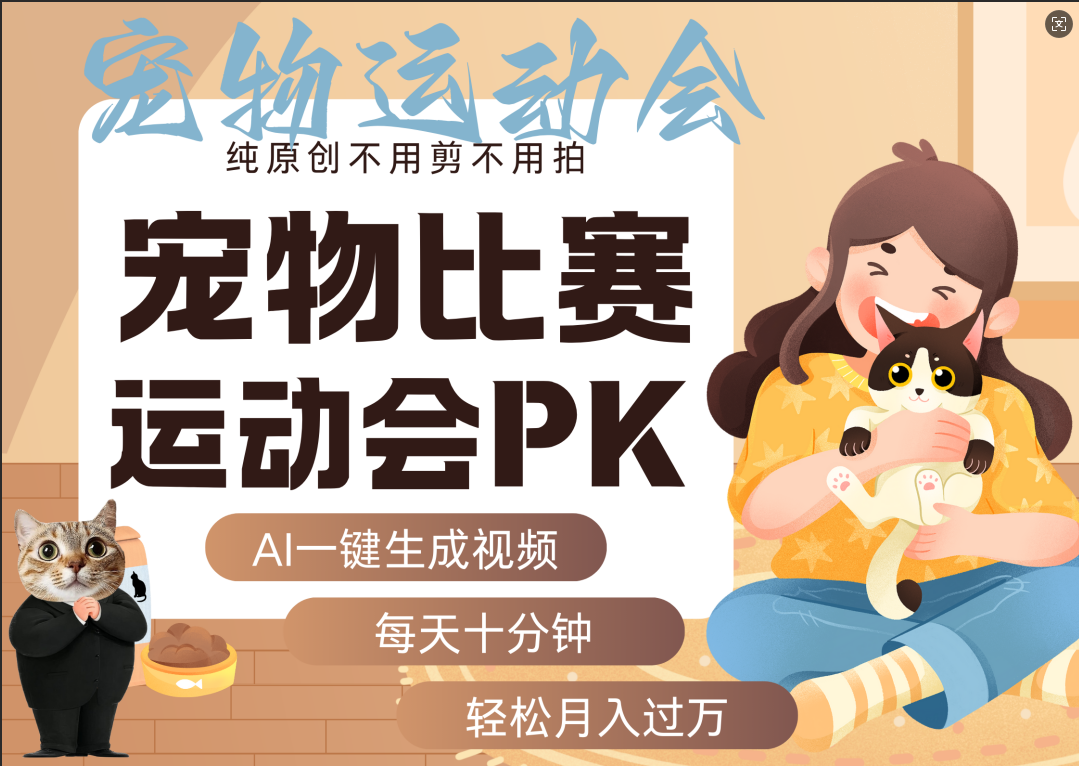 AI萌宠运动员跳水 射击  篮球  足球比赛   每天十分钟 附详细提示词文案库  代替做素材 卖提示词 卖虚拟资料  卖宠物产品 做宠物私人定制产品  带徒弟 带陪跑 卖课  创作者分成 月入5W+-文三轻创资料网