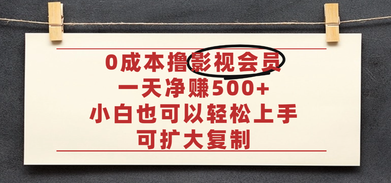 亲测，0成本可批量操作，靠卖影视会员实测月入30000+-文三轻创资料网