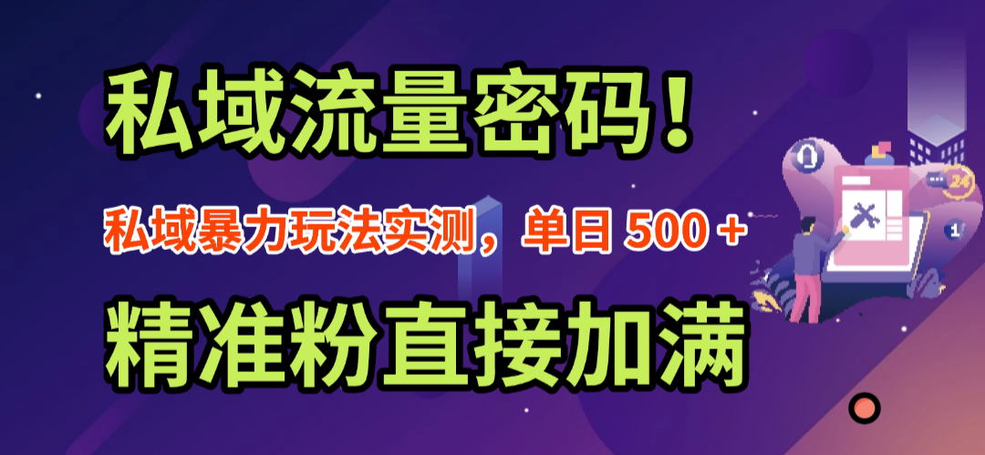 私域流量密码！私域暴力玩法实测，单日 500 + 精准粉直接加满-文三轻创资料网