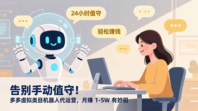 告别手动值守!多多虚拟类目机器人代运营,月赚 1-5W 有妙招-文三轻创资料网