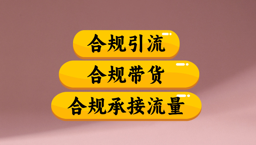 合规引流、合规并且高效地做带货、合规承接流量（揭秘）-文三轻创资料网