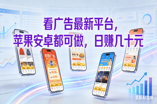看广告最新平台,苹果安卓都可做,日赚几十元-文三轻创资料网